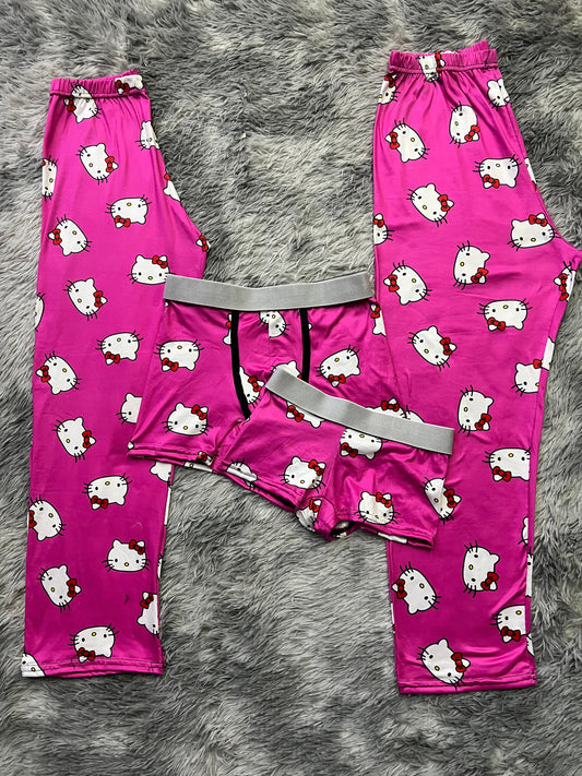 Caras Gato Multicolor Duo De Pijama De 5 Piezas.