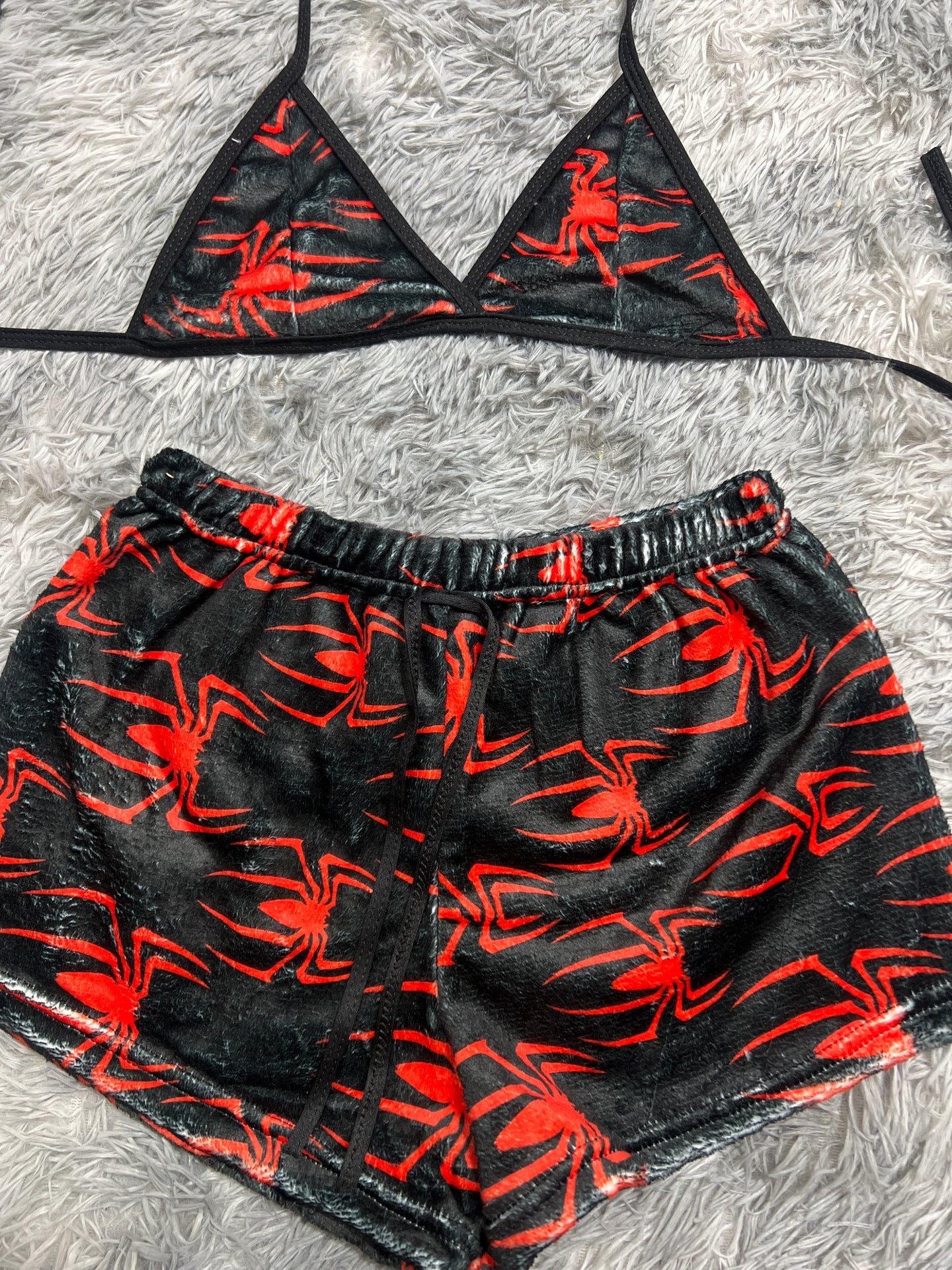 arañas rojas spiderman top con short unitalla de afelpad