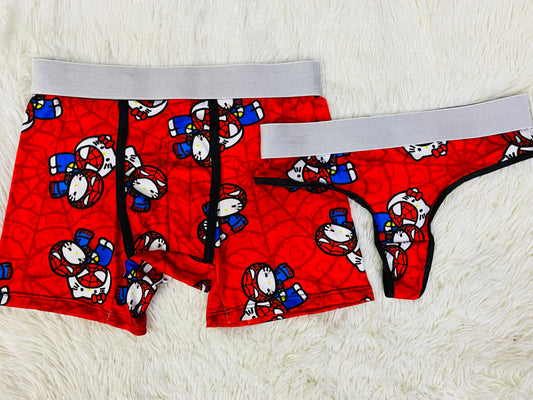Spiderkitty Kiss Heart Red duo unitalla con tanga