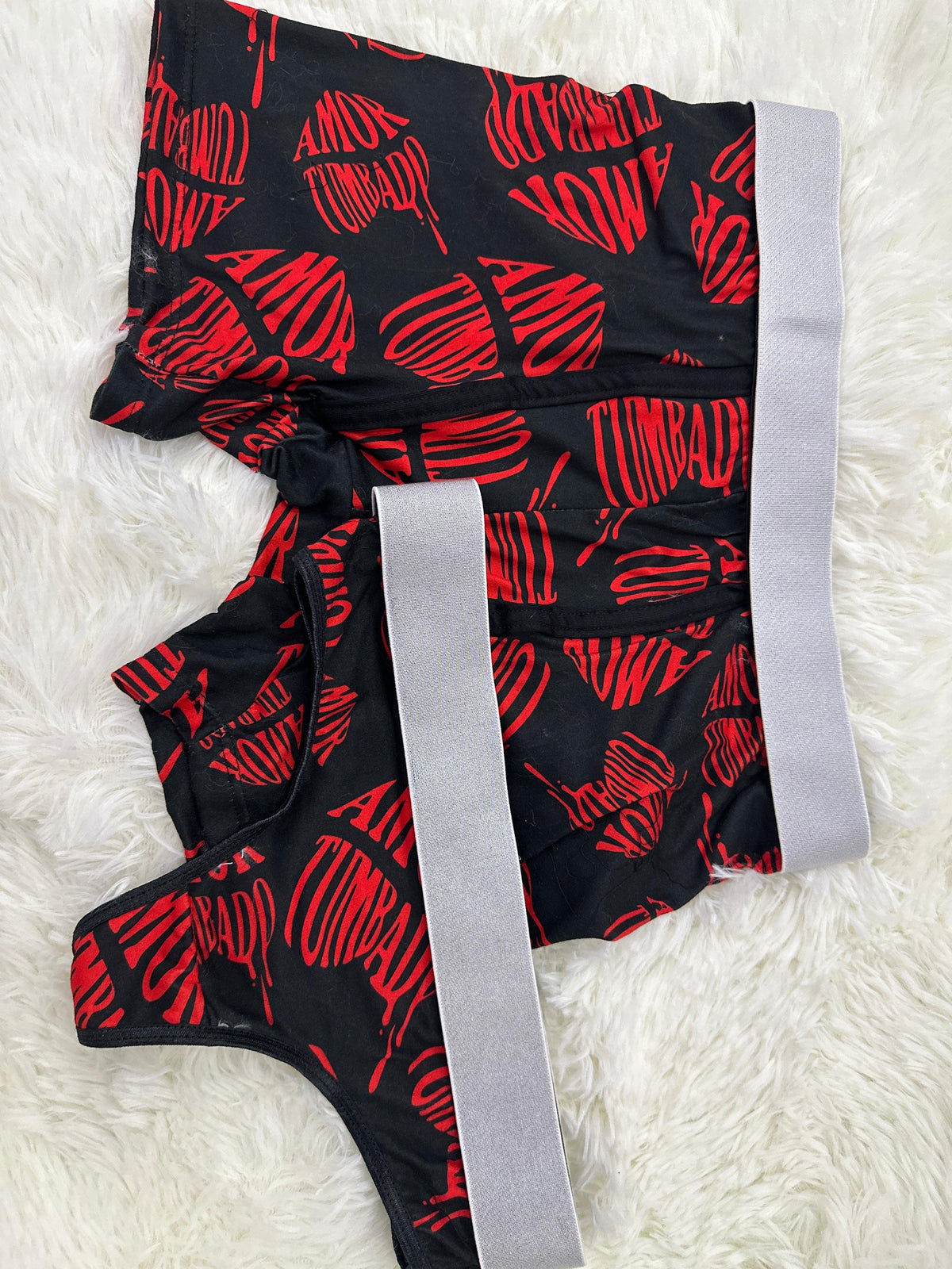Amor Tumbado Negro Duo Unitalla Con Tanga