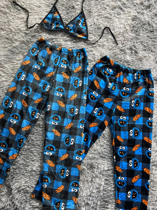 come galletas cuadritos azul duo de pijama afelpada