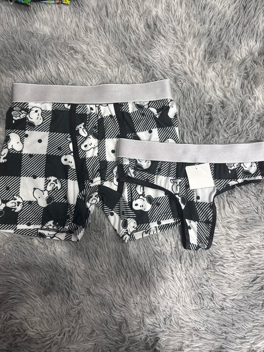 Snoopy cuadros negros duo Unitalla con tanga