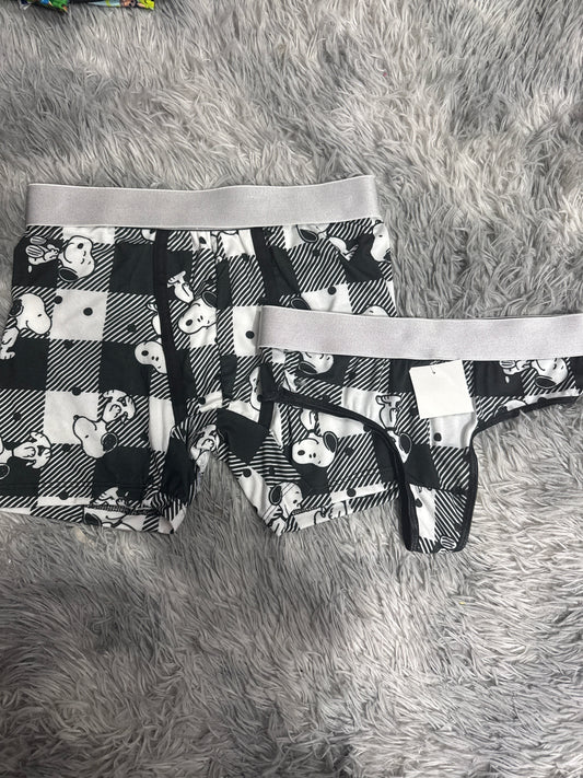 Snoopy cuadros negros duo Unitalla con tanga