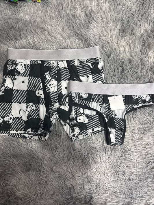 Snoopy cuadros negros duo Unitalla con tanga
