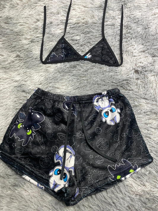 Chimuelo con su novia Top con short unitalla de afelpado