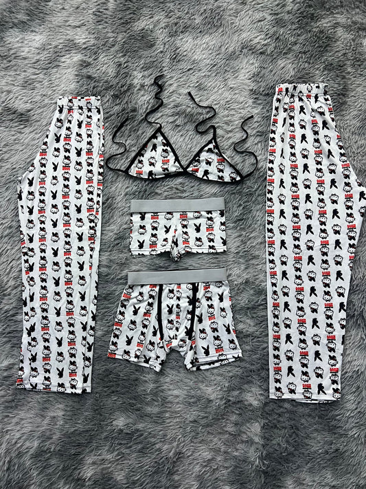 Play Boy X Hello Kitty Pijama De 5 Piezas