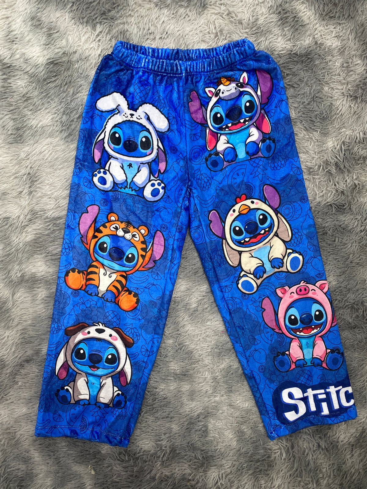 pijama de mujer pantalón afelpado de stitch animales