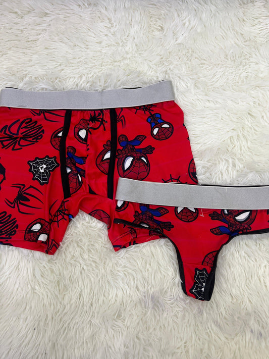 animated Spiderman couples matching underwear - Fundies