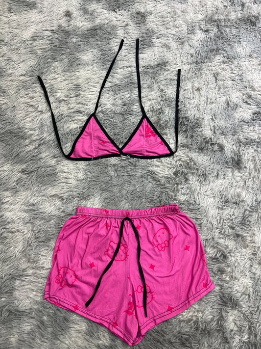 hello kitty rosa  Top con short unitalla de brush