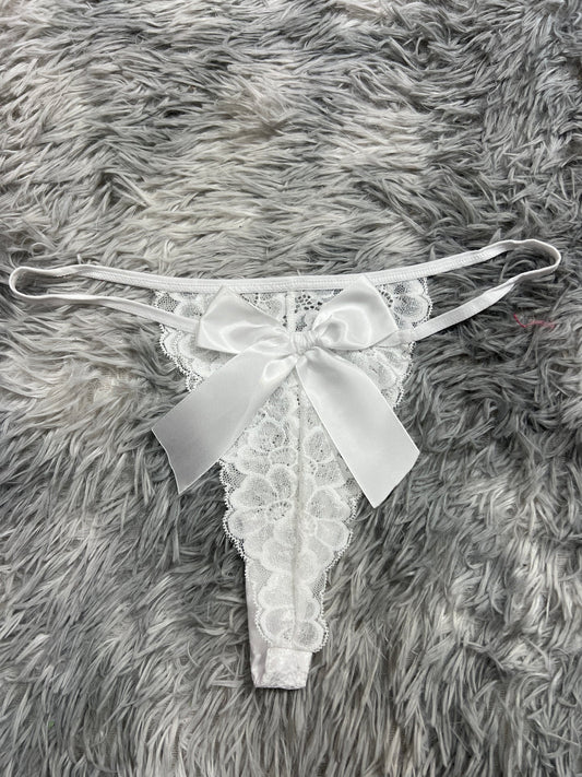 tanga de dama moño grande blanco