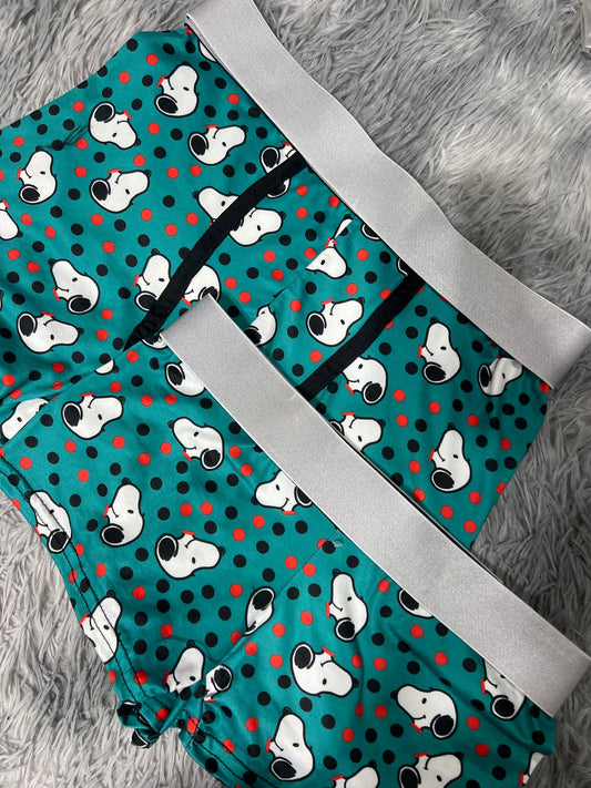snoopy verde con puntitos dúo con boxer