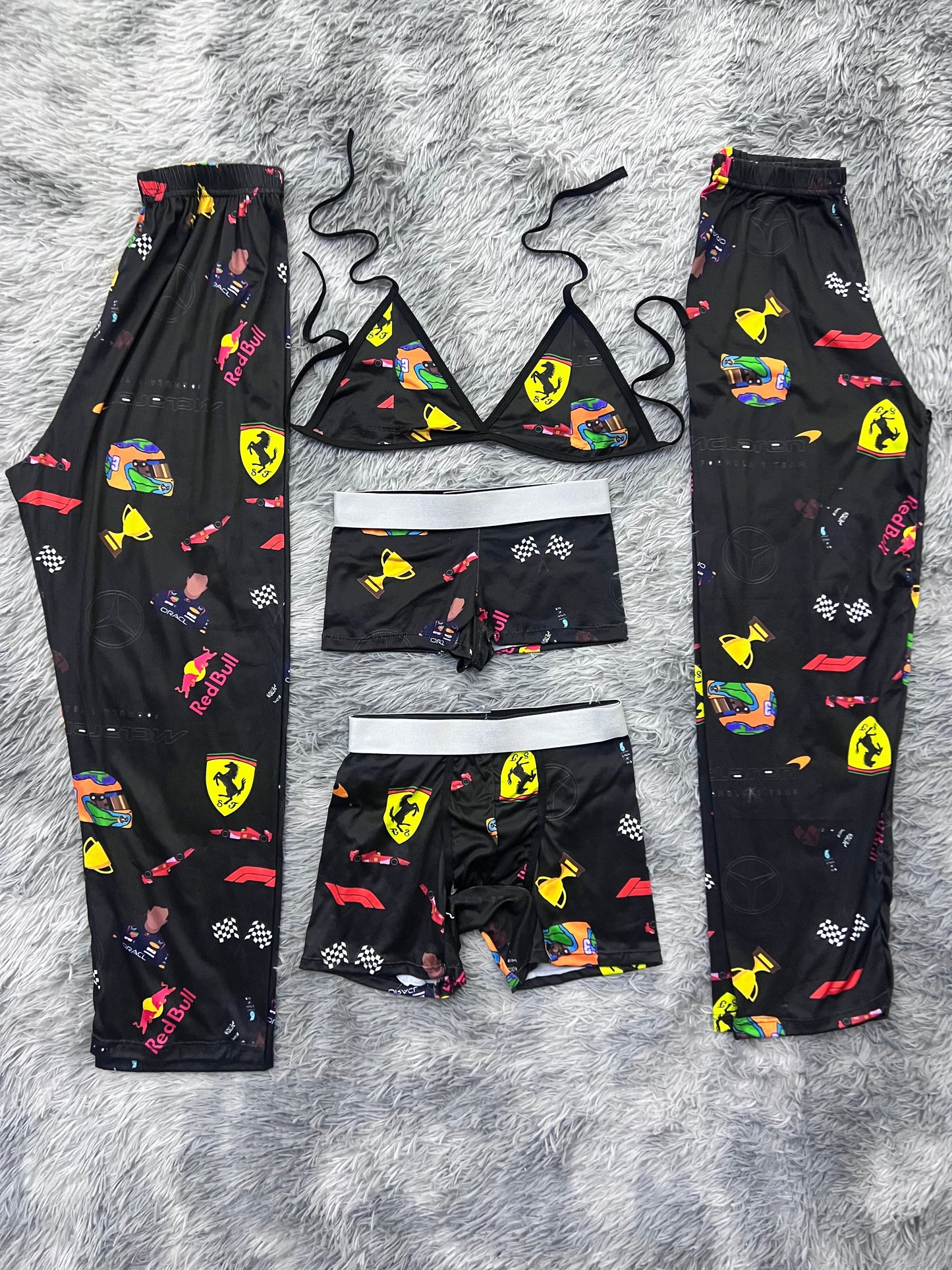 formula 1 fondo negro pijama 5 piezas