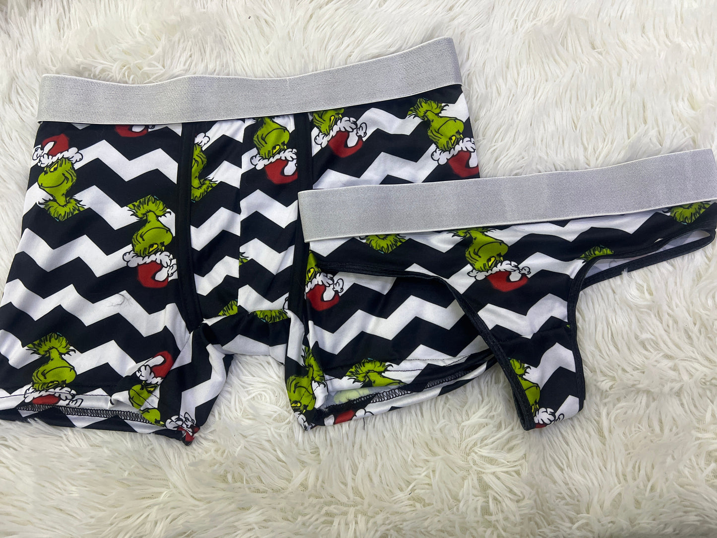 Grinch Rayas Blanco duo unitalla con tanga