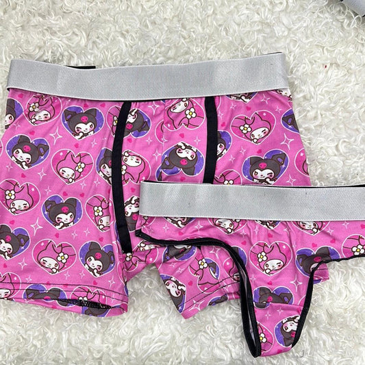 Kuromi Y My Melody Corazones Rosa Duo Unitalla Con Tanga