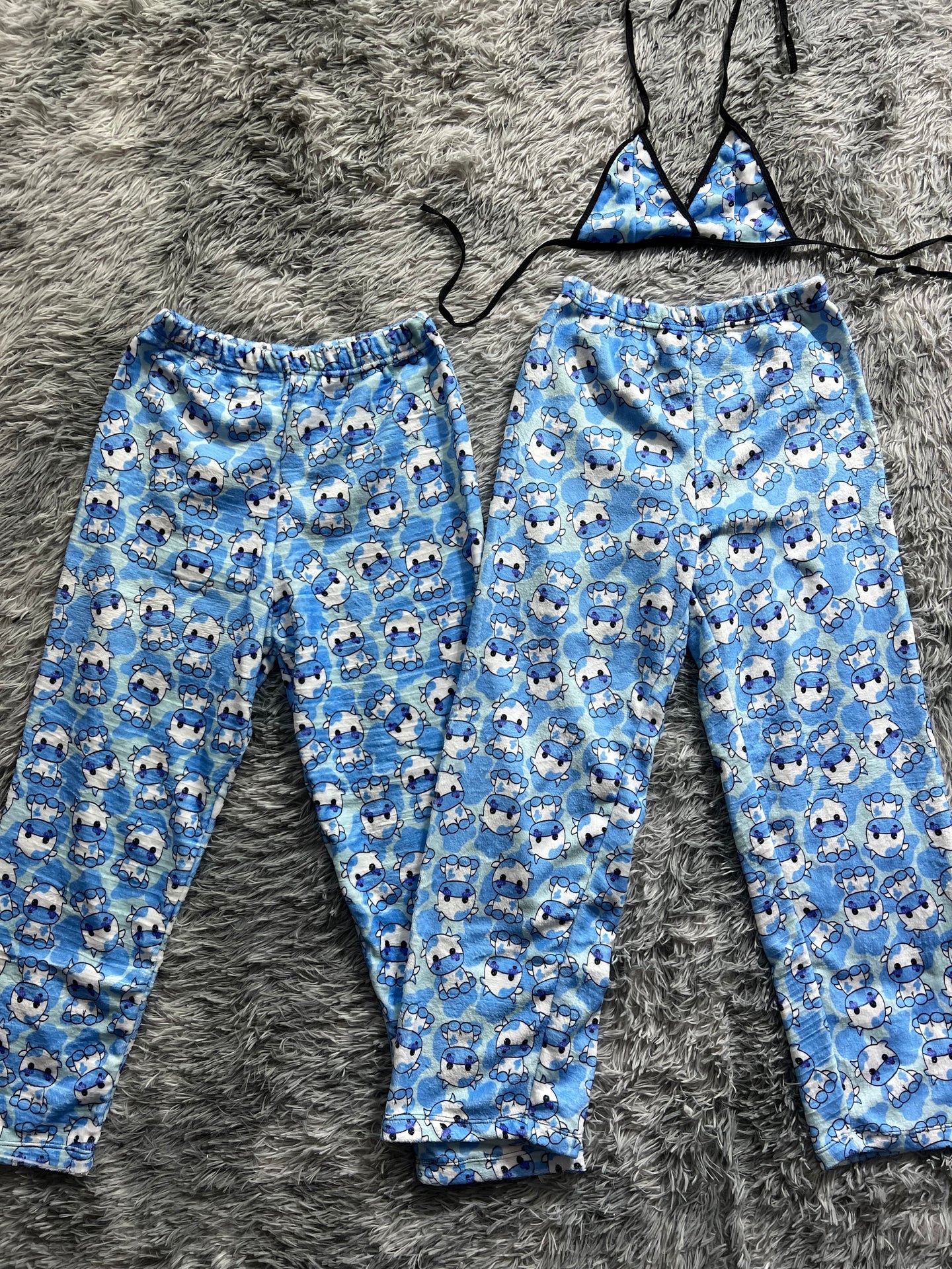 Vaquita azul duo de pijama afelpada