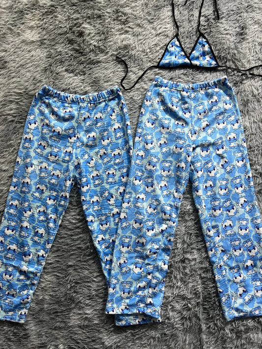 Vaquita azul duo de pijama afelpada