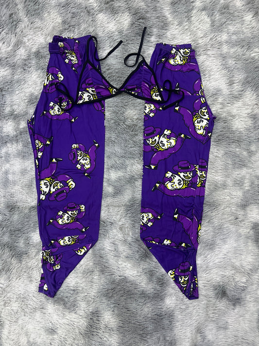 Joker Morado Duo de pijama afelpada.