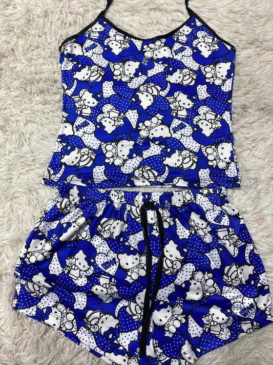 Hello Kitty Azul Blusa Con Short