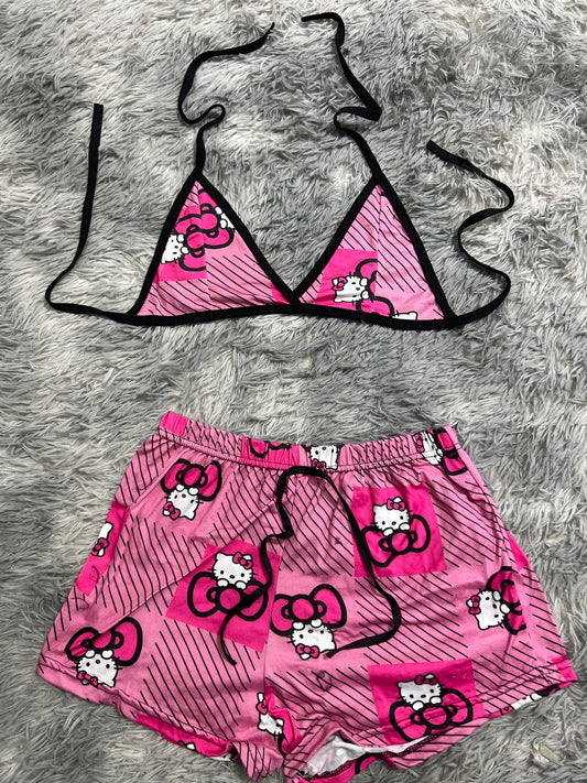 hello kitty rayas Top con short unitalla de brush