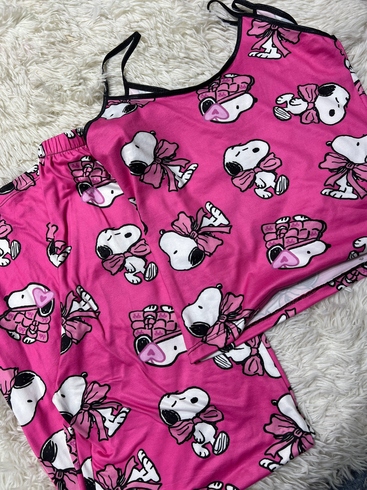 Snoopy Rosa Claro Blusa Con Pantalón Pijama De Dama
