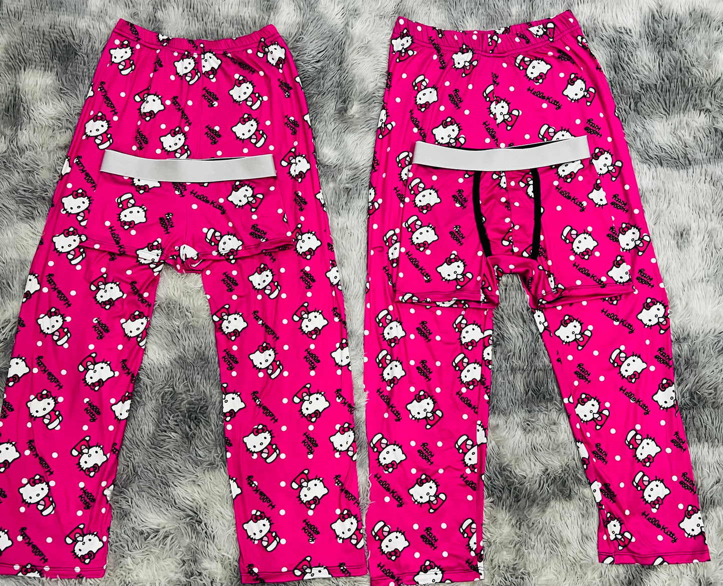 Hello Kitty Polka Dot Pijama Conjunto Pareja En Casa Dormir Rosa Duo Unitalla de 5 piezas