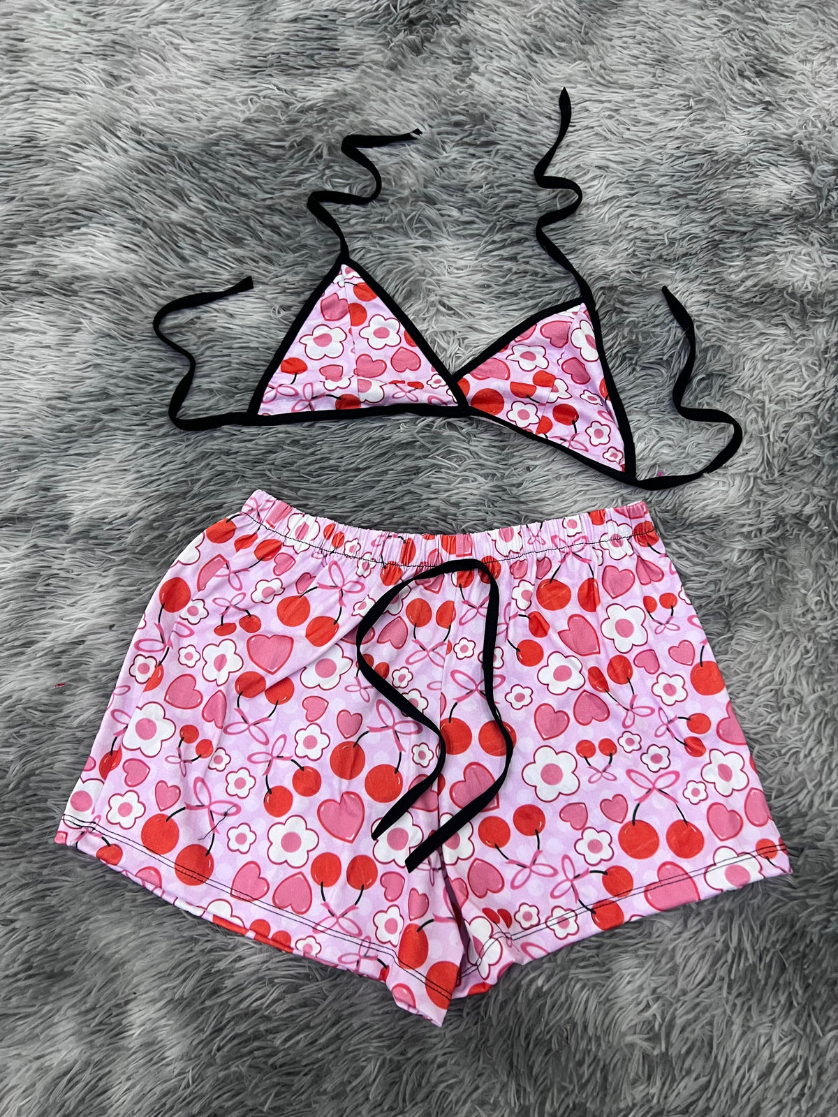 Corazones Y Flores Top Con Short Unitalla De Brush