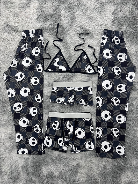 jack cuadros rayados pijama 5 piezas