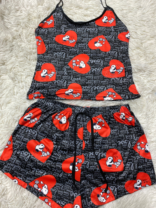 Snoopy Love Blusa Con Short