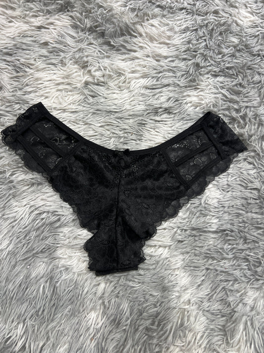 Con Líneas Delanteras Negro Tanga De Dama