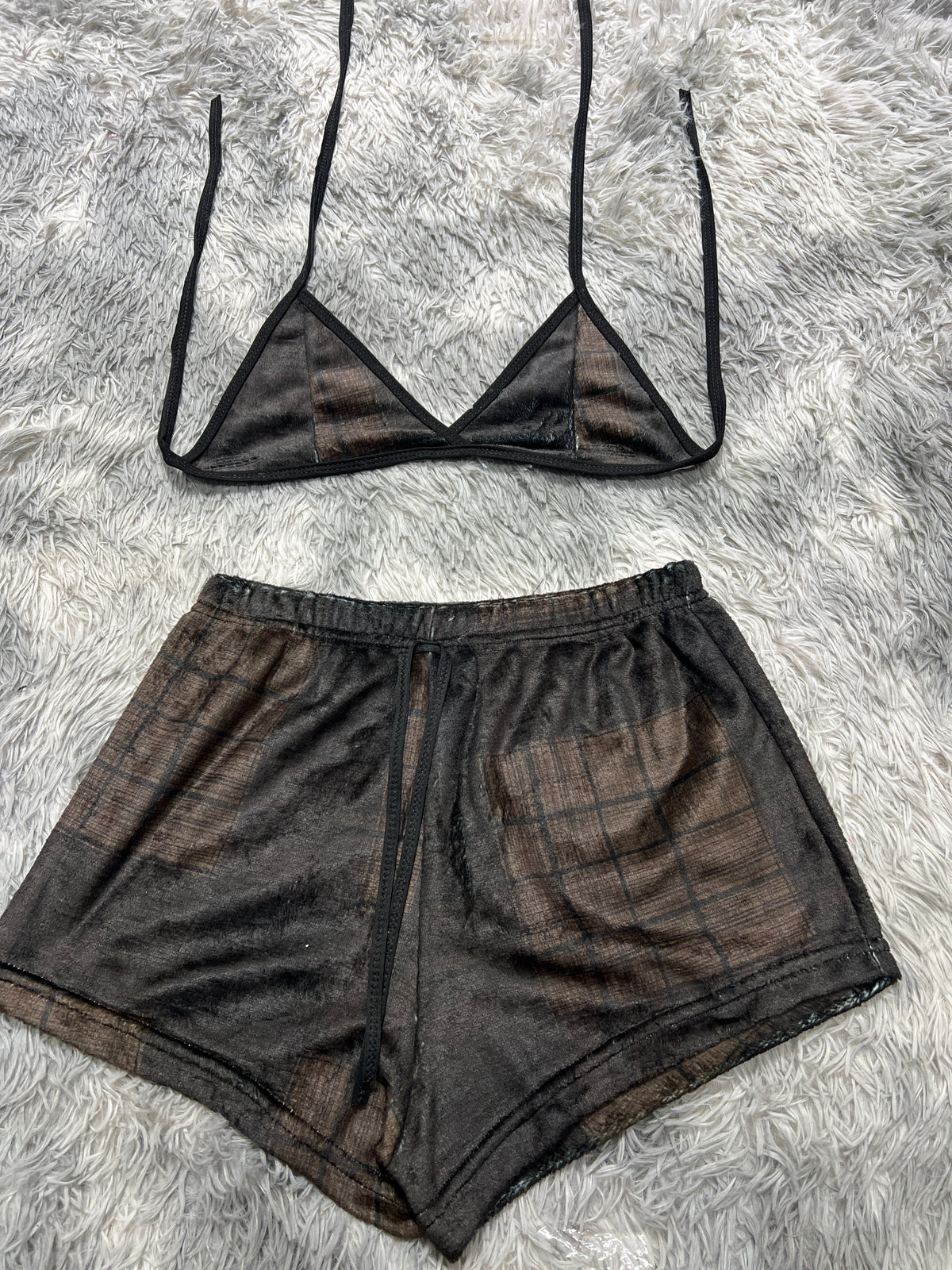 Cuadros Cafes Top Con Short Unitalla De Afelpad
