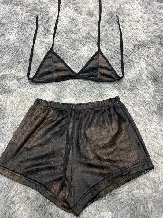 Cuadros Cafes Top Con Short Unitalla De Afelpad