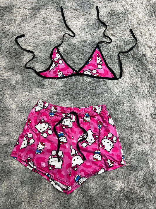 hello kitty manchas rosas Top con short unitalla de brush