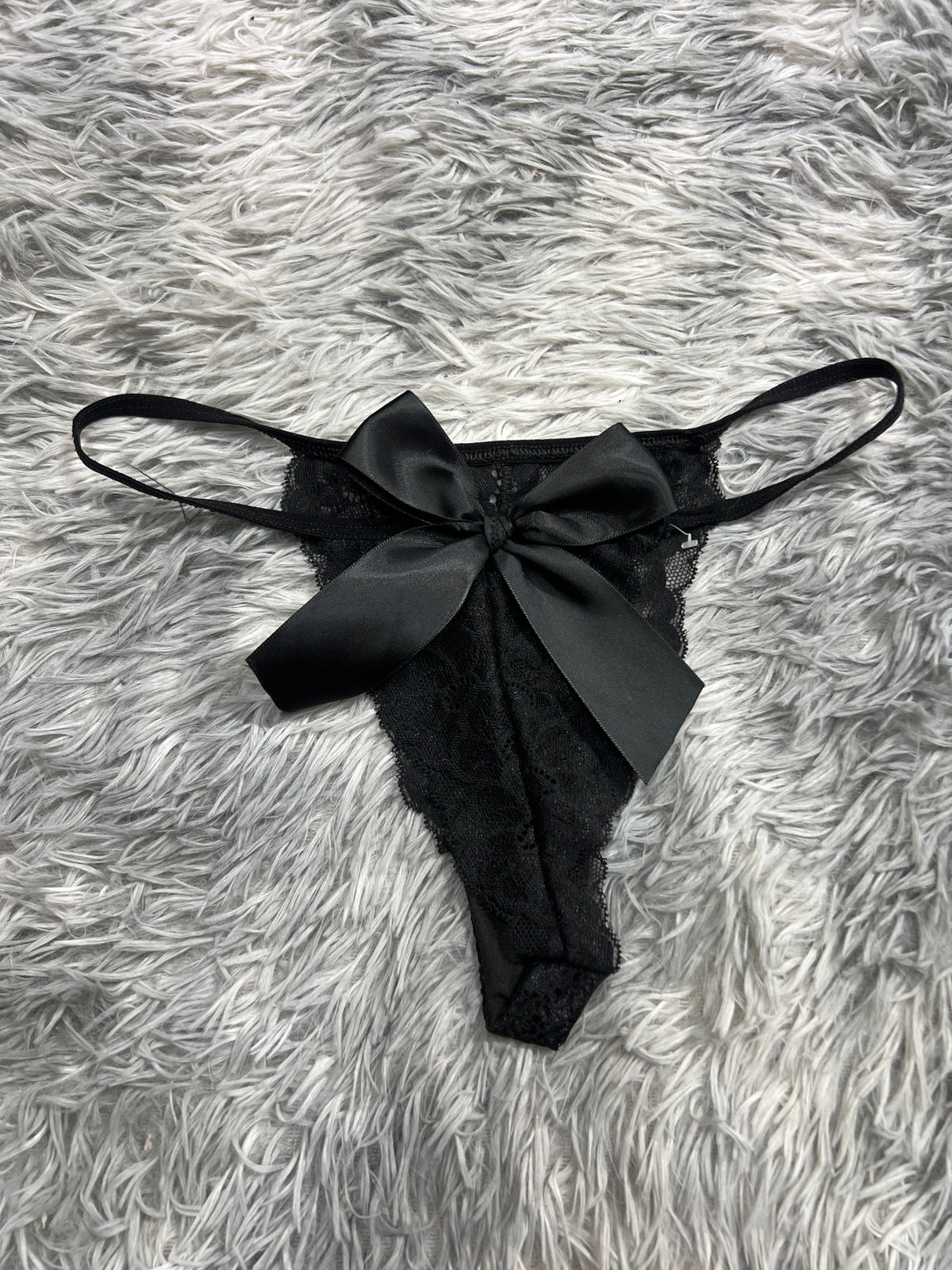 Moño Grande Negro Tanga De Dama