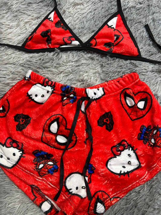 Spiderkitty Top con short unitalla de afelpado