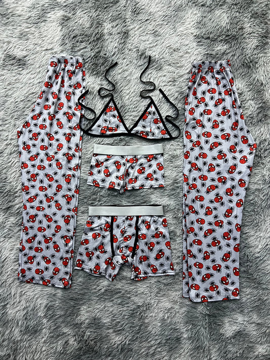 Spiderman gris pijama 5 piezas