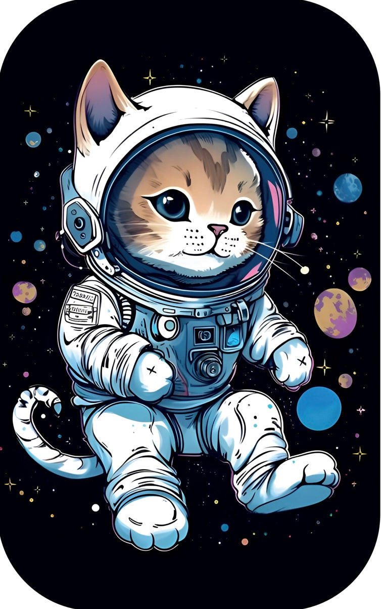 Gato astronauta frazada