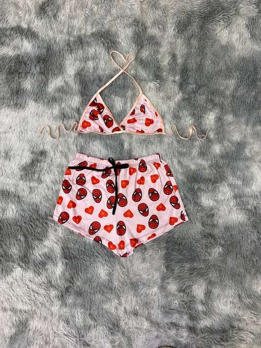 short con top Spiderman Corazones