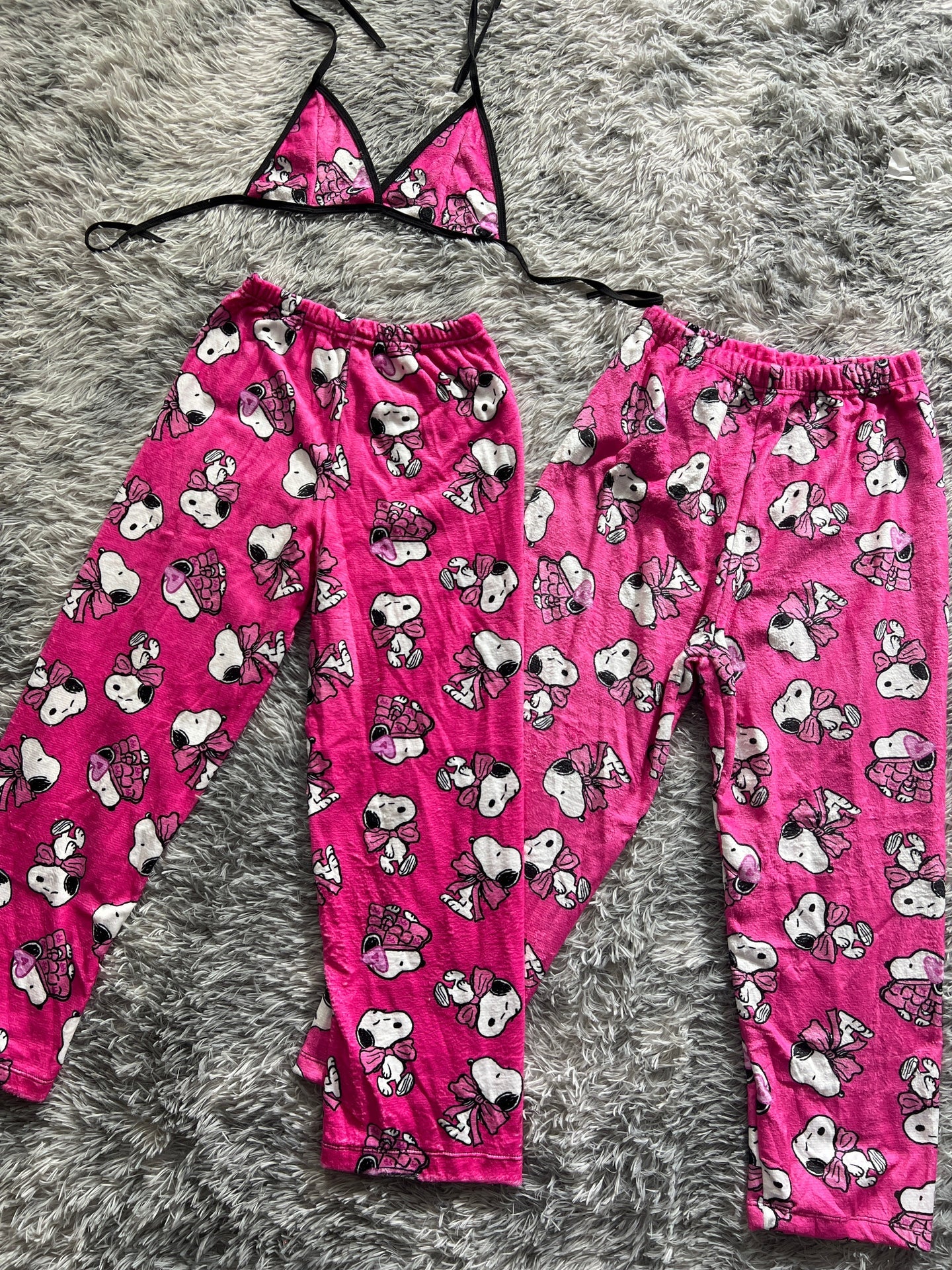 Snoopy rosa duo de pijama afelpada