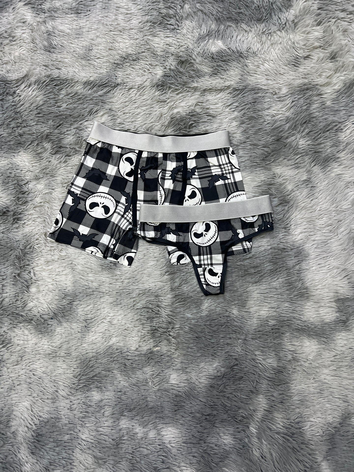 Jack cuadros blanco con negro duo boxer con tanga