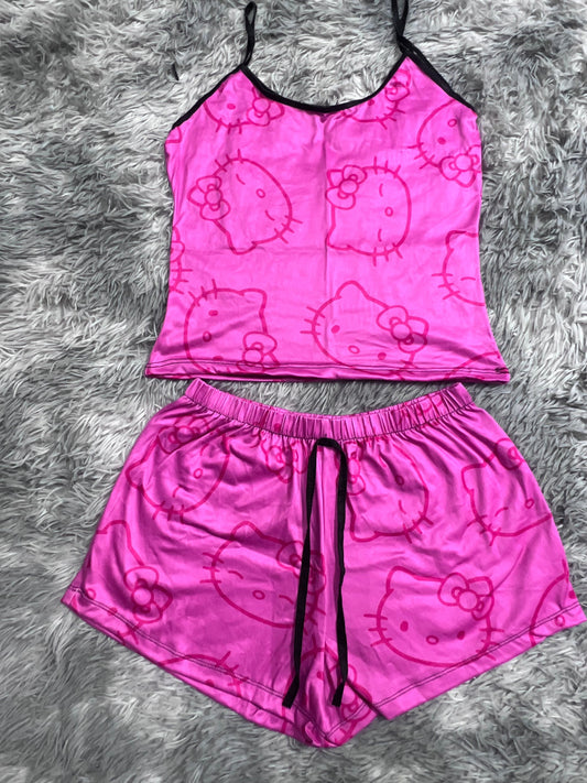 Hello Kitty Rosa Blusa Con Short