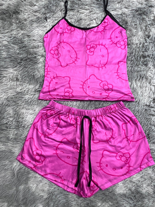 hello kitty rosa blusa con short