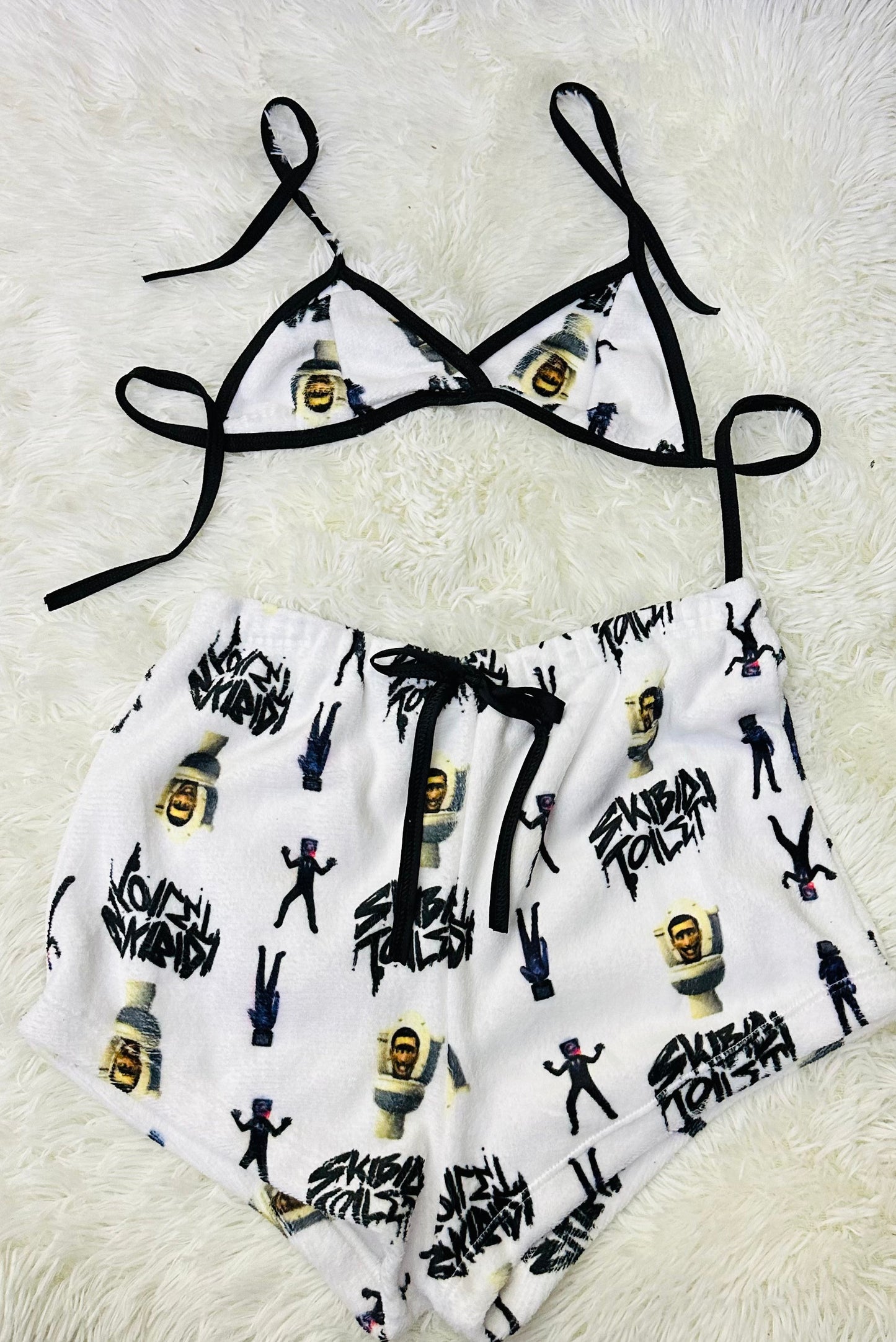 Pijama Frente Lazo Gris short con top