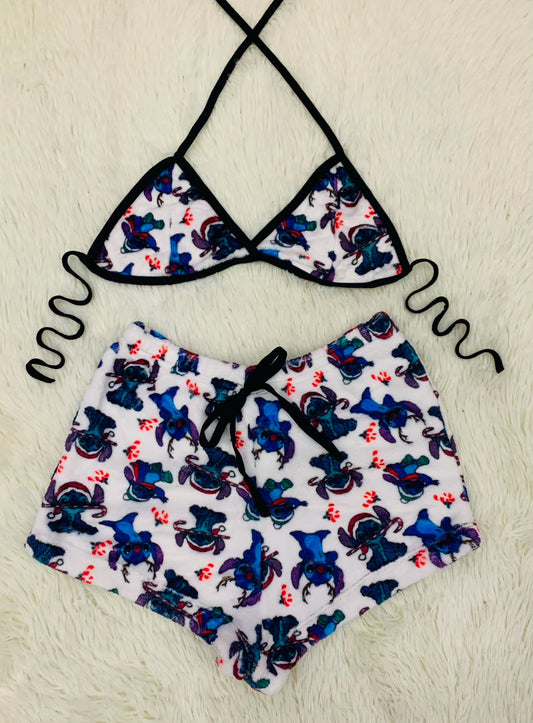 Short con top afelpado navidad Stitch