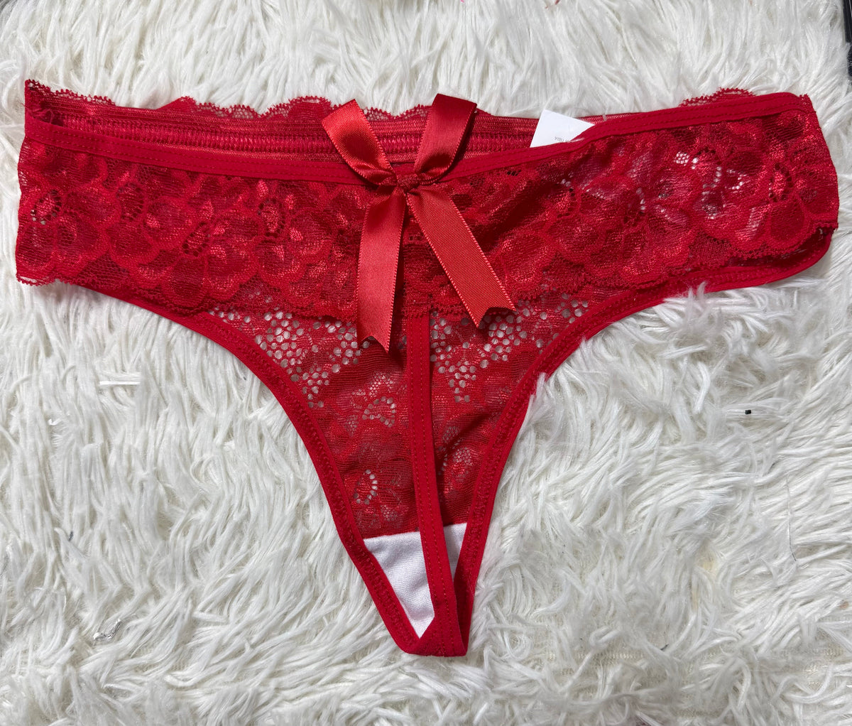 Tanga De Dama Moño Atrás roja