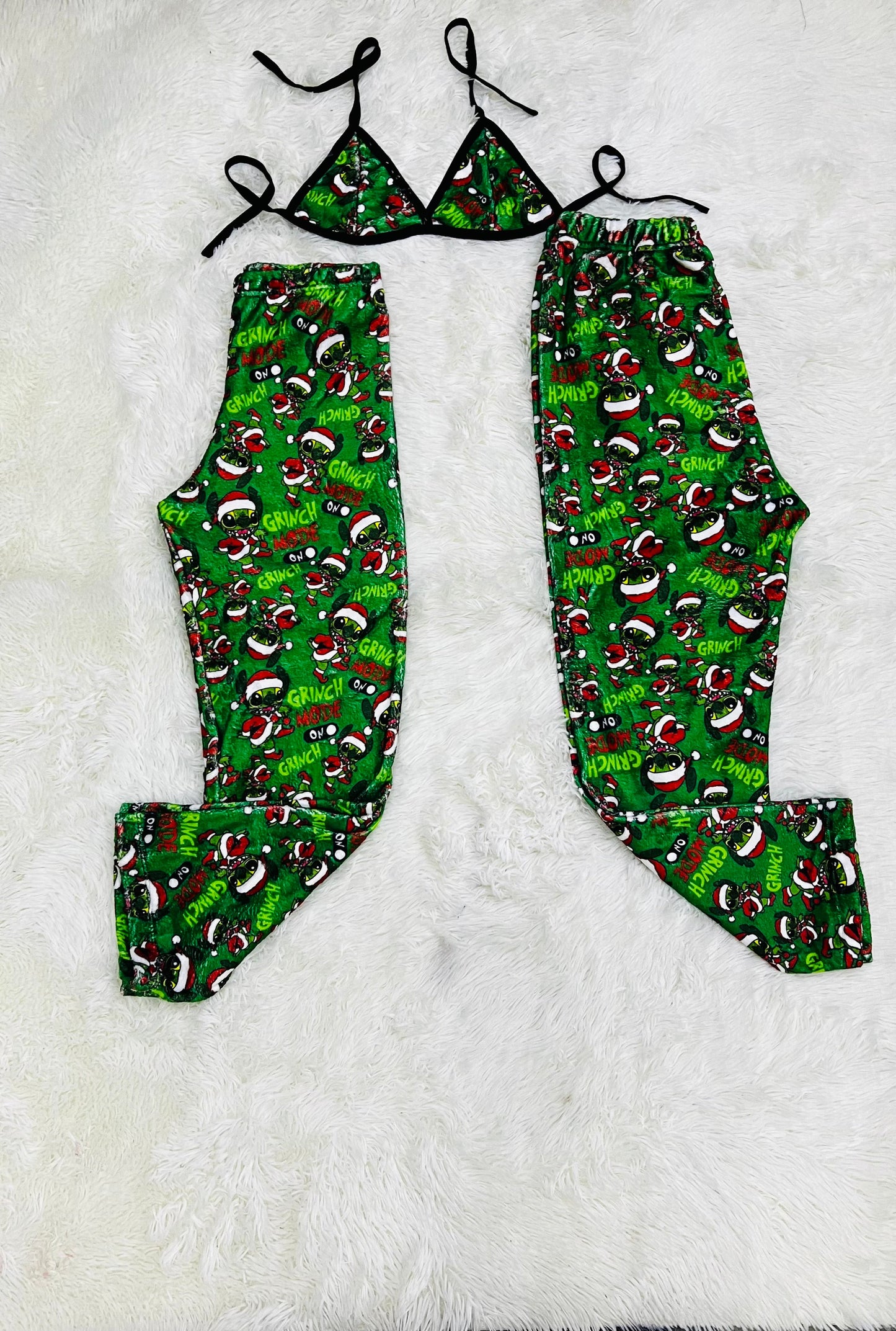 Stitch Verde Duo de pijama afelpada