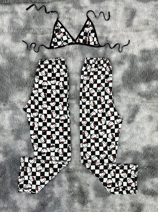 Hello Kitty Sin Color Duo de pijama afelpada.
