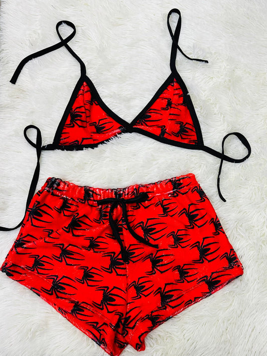 Spider Man Pijama Rojo short con top