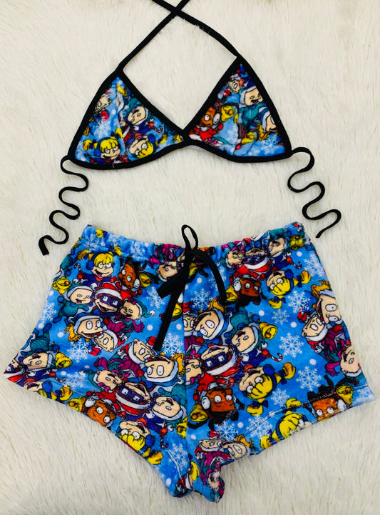 Rugrats navideño shorts afelpados