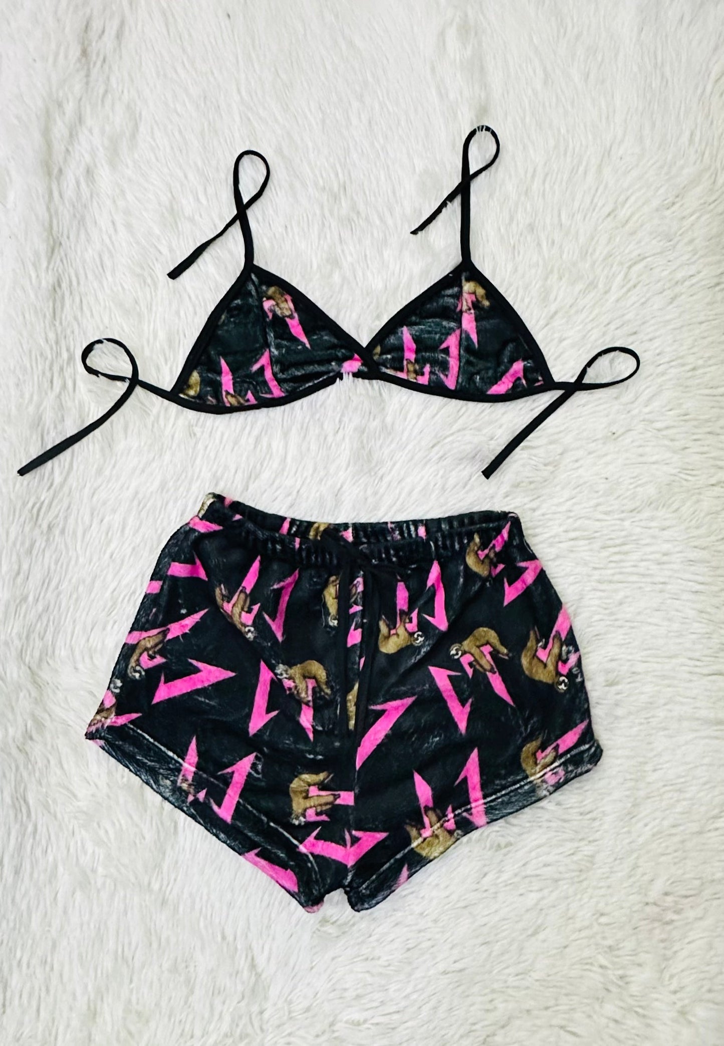 Lazo Frontal Pijama Azul short con top
