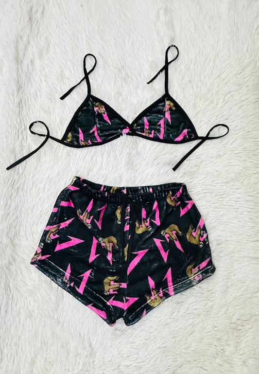 Lazo Frontal Pijama Azul short con top